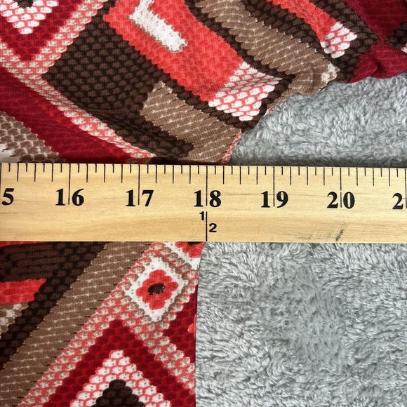 Chicos Red Brown Geometric Print Beaded Aztec Cutout Sleeve Dress Size‎ 1-US M/8 - Picture 5 of 6